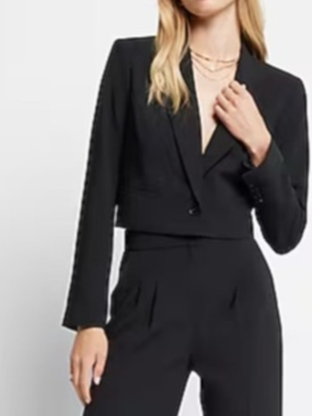 Express Cropped Black Blazer Jacket, SZ S, EUC